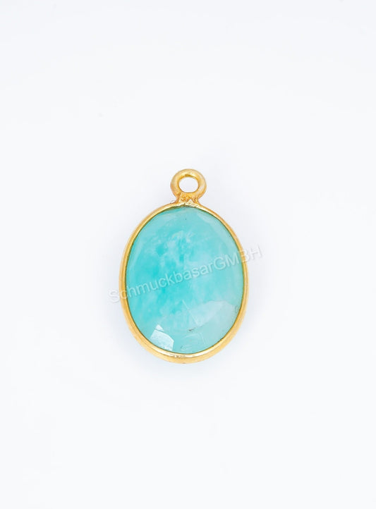 10 X 14 MM  AMAZONITE BEZEL CONNECTOR