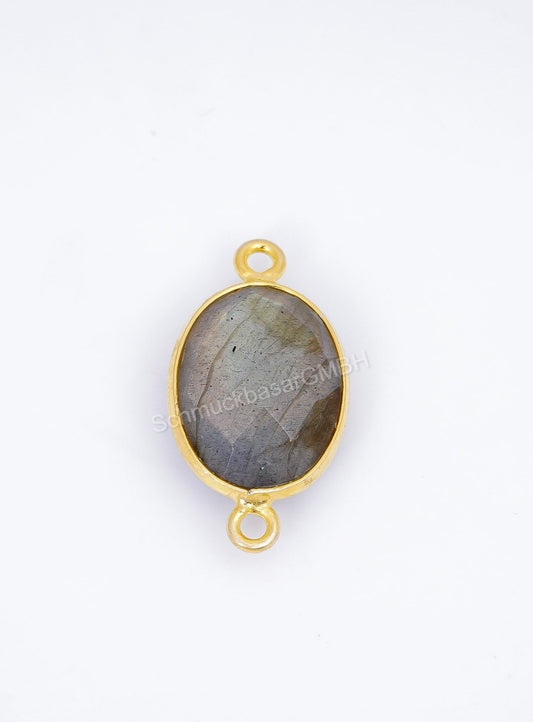 10 X 14 MM  LABRADORITE BEZEL CONNECTOR