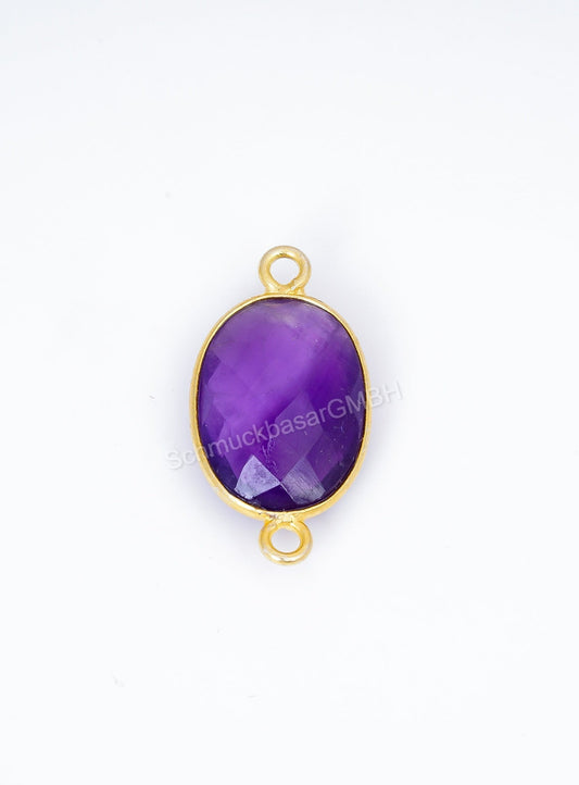 10 X 14 MM  AMETHYST BEZEL CONNECTOR