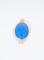 10 X 14 MM  BLUE CHALCEDONY BEZEL CONNECTOR