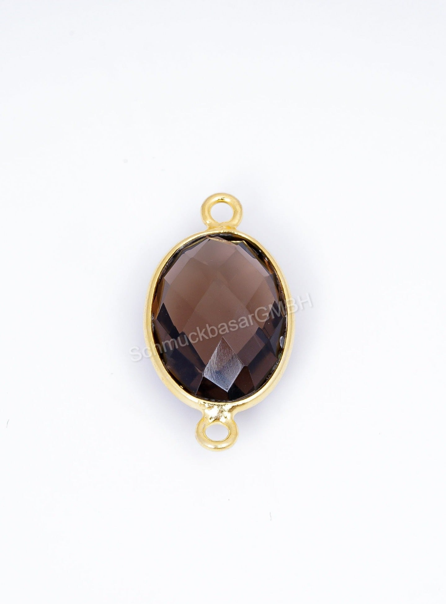 10 X 14 MM  SMOKEY QUARTZ BEZEL CONNECTOR