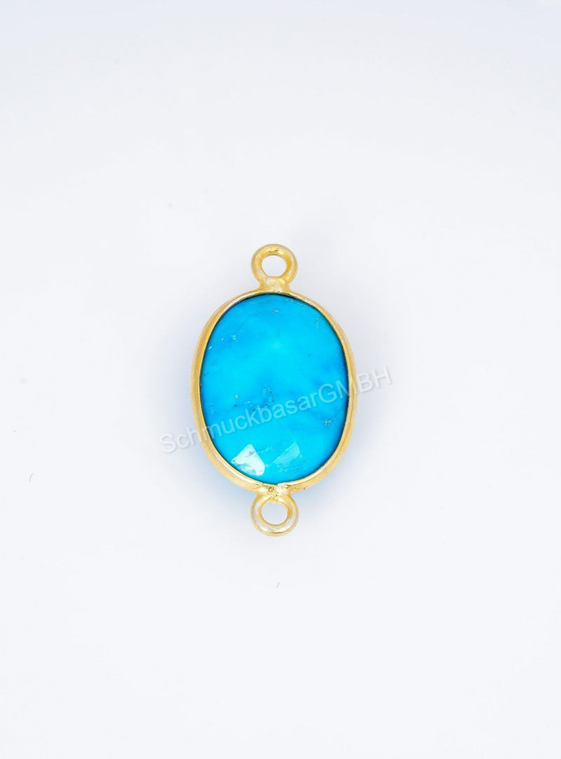 10 X 14 MM  TURQUOISE BEZEL CONNECTOR