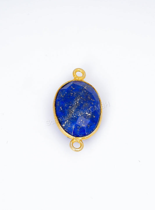 10 X 14 MM  LAPIS LAZULI BEZEL CONNECTOR