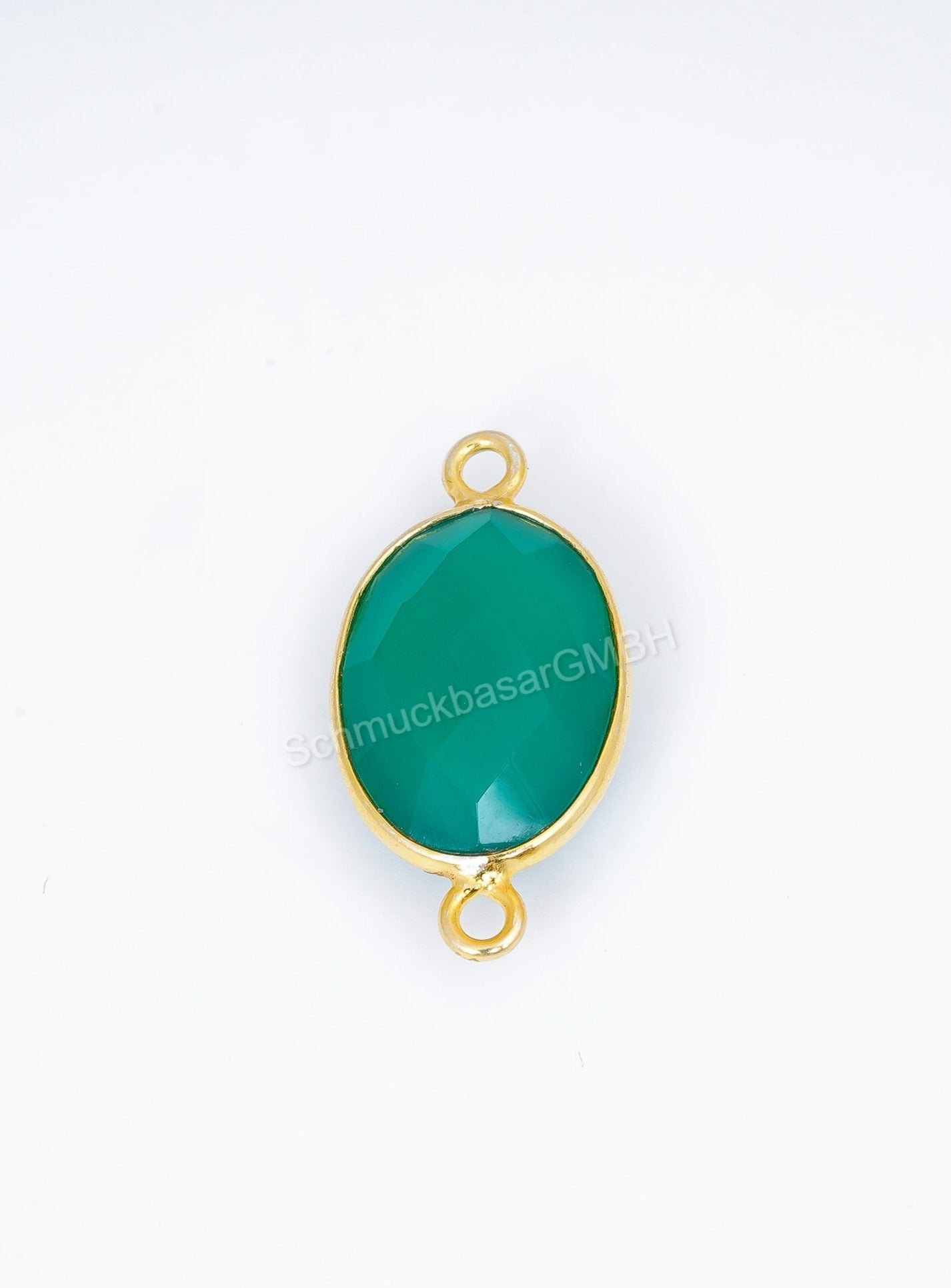 10 X 14 MM  GREEN ONYX BEZEL CONNECTOR