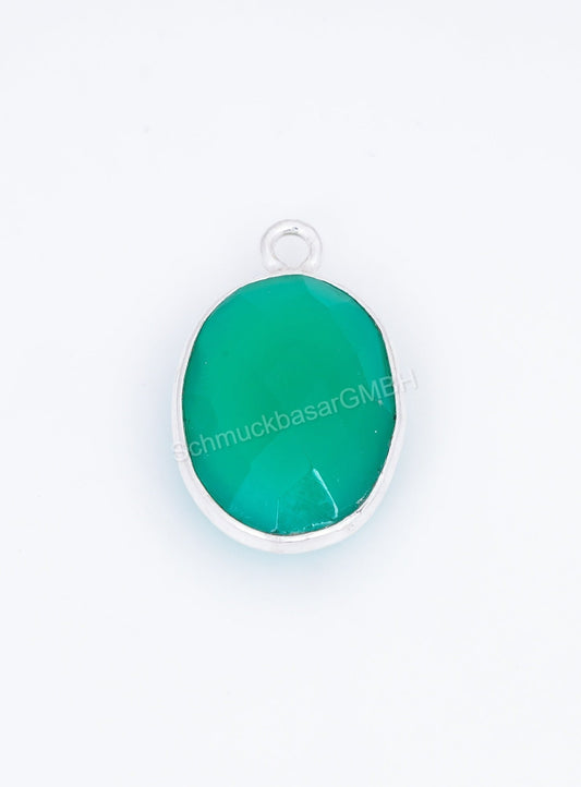 10 X 14 MM  GREEN ONYX BEZEL CONNECTOR