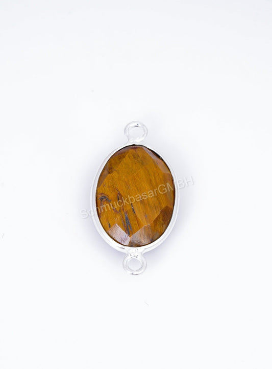 10 X 14 MM  TIGER EYE BEZEL CONNECTOR