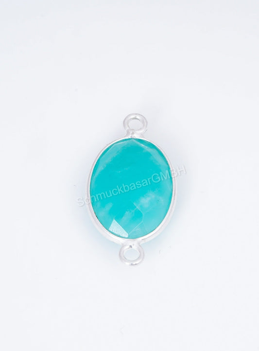 10 X 14 MM  AMAZONITE BEZEL CONNECTOR