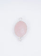 10 X 14 MM  ROSE QUARTZ BEZEL CONNECTOR