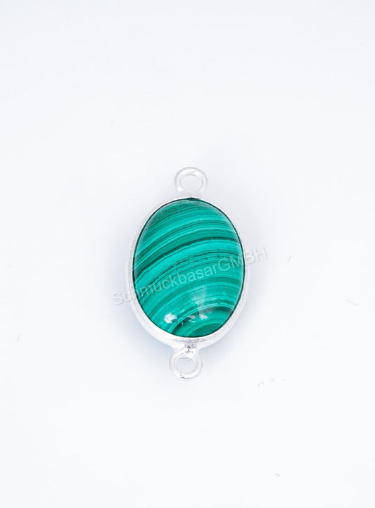 10 X 14 MM  MALACHITE BEZEL CONNECTOR