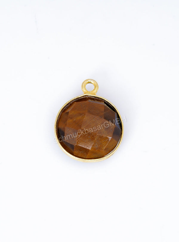 12 MM TIGER EYE BEZEL CONNECTOR