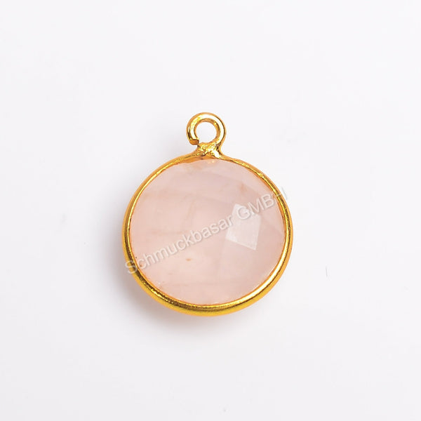 12 MM ROSE QUARTZ BEZEL CONNECTOR