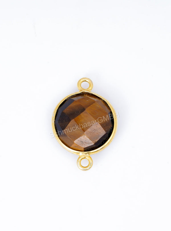 12 MM TIGER EYE BEZEL CONNECTOR