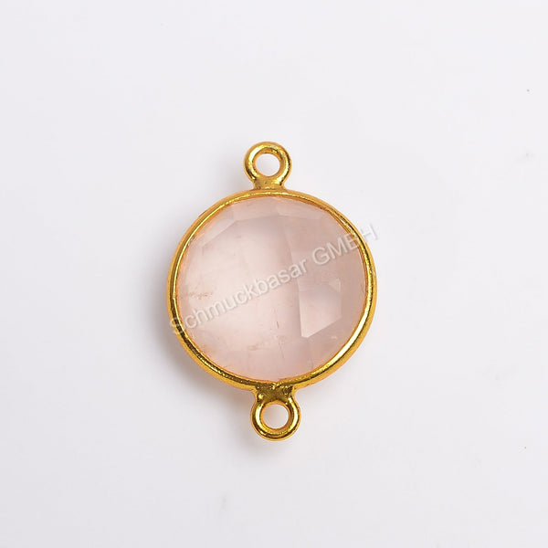 12 MM ROSE QUARTZ BEZEL CONNECTOR