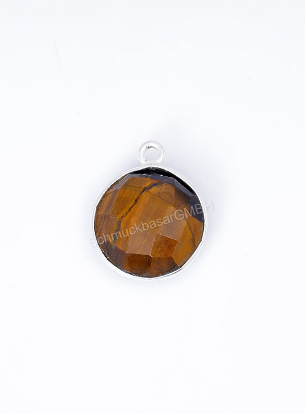 12 MM TIGER EYE BEZEL CONNECTOR