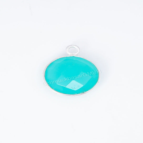 12 MM AQUA CHALCEDONY BEZEL CONNECTOR